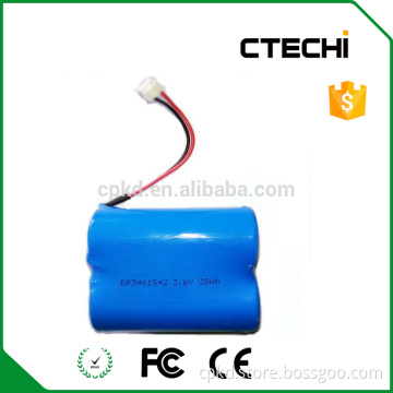 er34615 1S2P 3.6V 38Ah lithium thionyl chloride battery pack